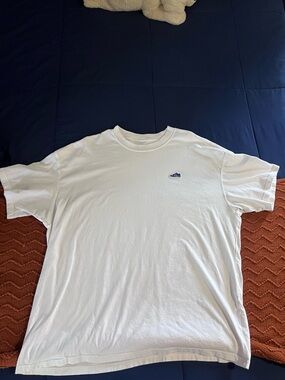 Nike White Short Sleeve Crew Tee with Navy Swoosh Patch